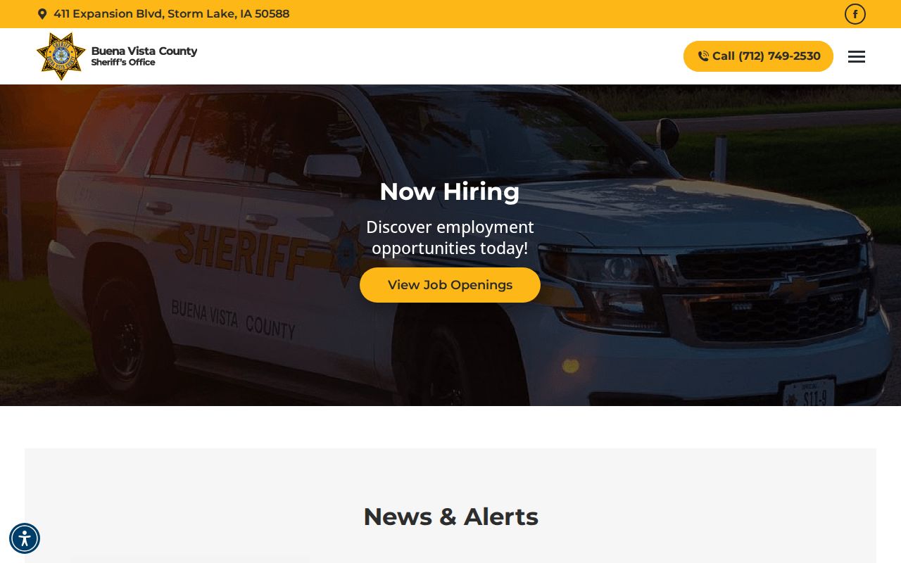 Buena Vista County warrant records sheriff navigation